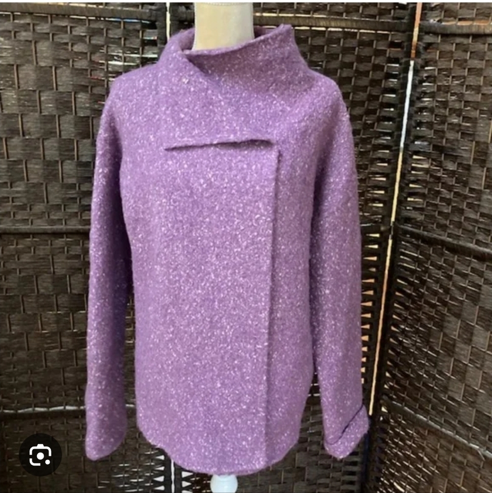 Eileen Fisher Wool And Silk Alpac Cardigan Sweater Jacket